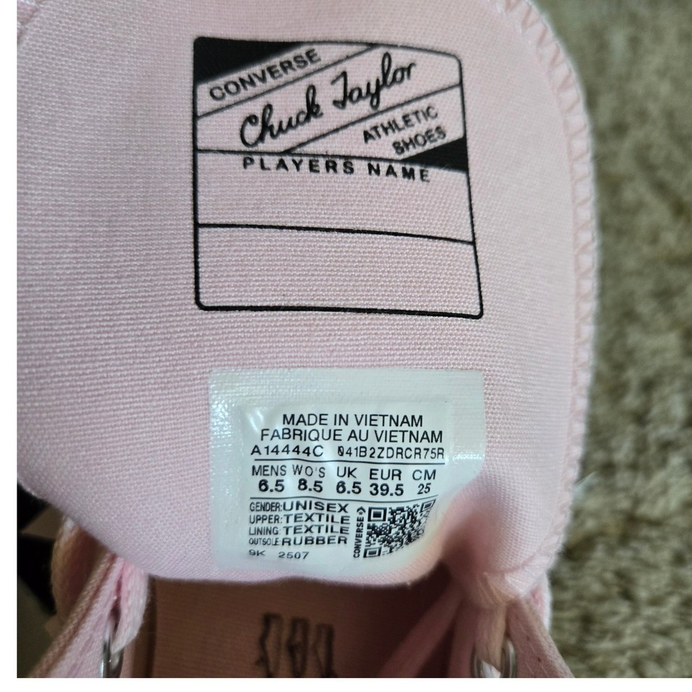 Converse Chuck Taylor High Top Womens 8.5 Pink New Bow Studded A14444C Sneaker - Picture 7 of 7